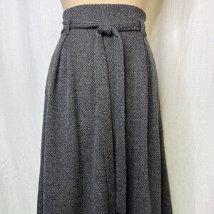 Banana Republic Grey Tweed Midi Skirt High Waist Matching Belt Size 2